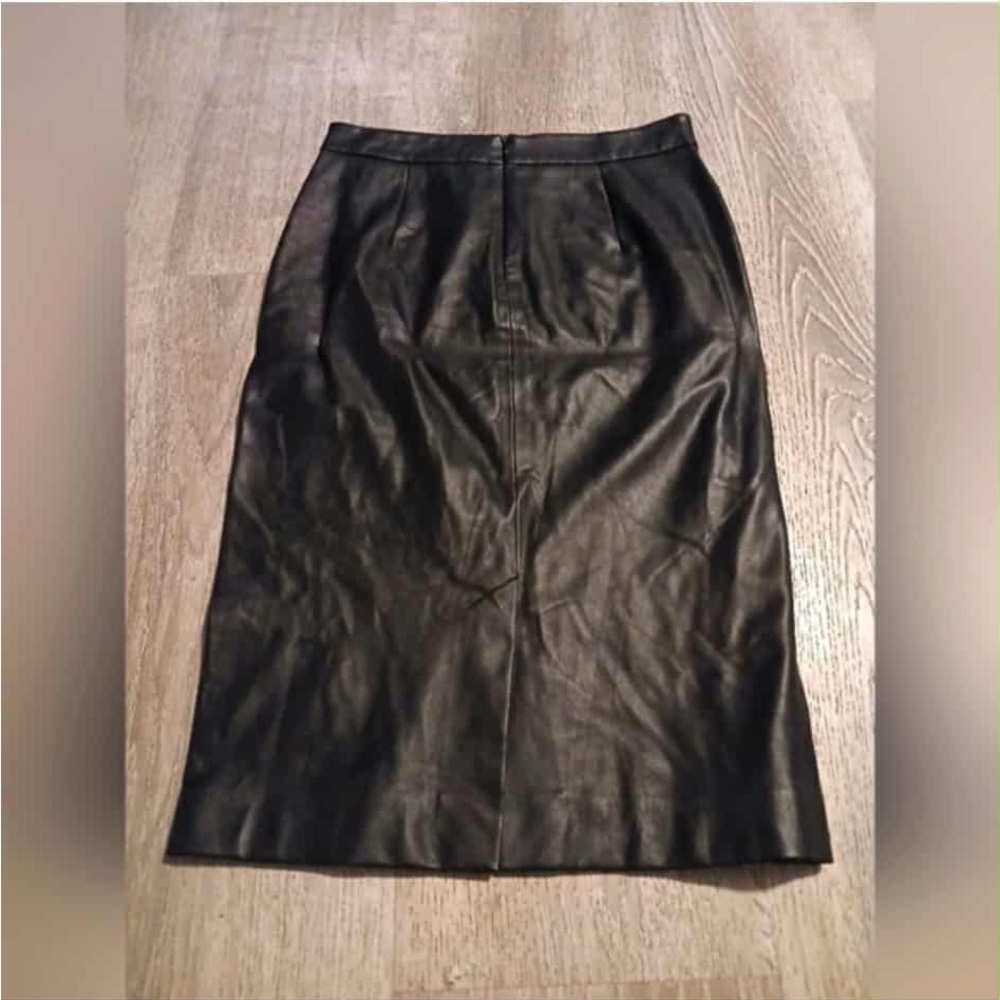 Zara Black Leather Pencil Skirt
